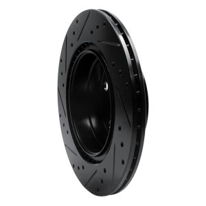 BMW 320I Brake Rotor (1) - Rear Right - R1 Concepts - Drilled & Slotted - Black - `06-`21